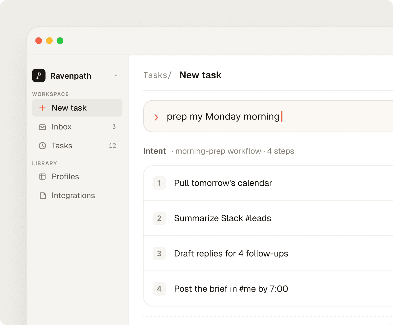 Raph task workspace